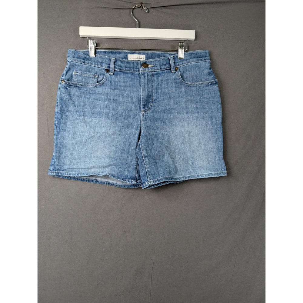 Ann Taylor Loft Womens Blue Denim Shorts Size 8 29 Waist Casual Summer 5925